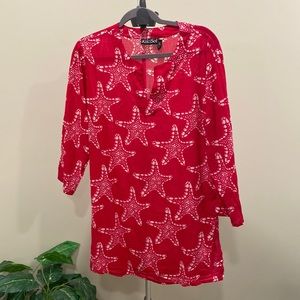 Kiki Sol Hot Pink Starfish Tunic Swim Cover-up